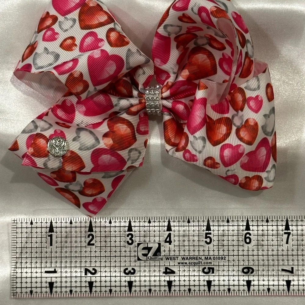 Heart Pattern Hair Bow - bundle 2+ and save on shipping